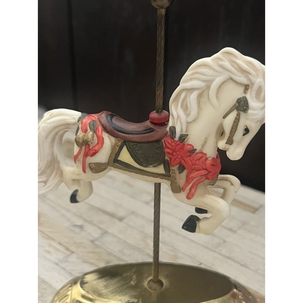 1990 Miniature PORCELAIN CAROUSEL HORSE 5.5 IN House Of Lloyd VTG Decor Figure